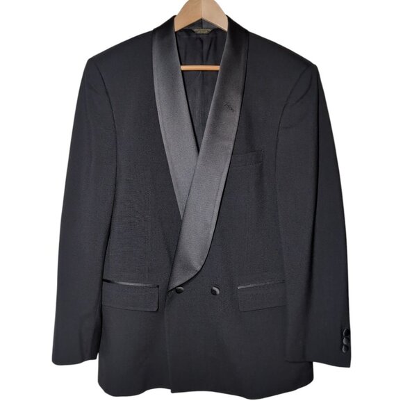 Christian Dior Monsieur Double-Breasted Tuxedo Jacket 100% Wool Mens Size 42R - Picture 1 of 12